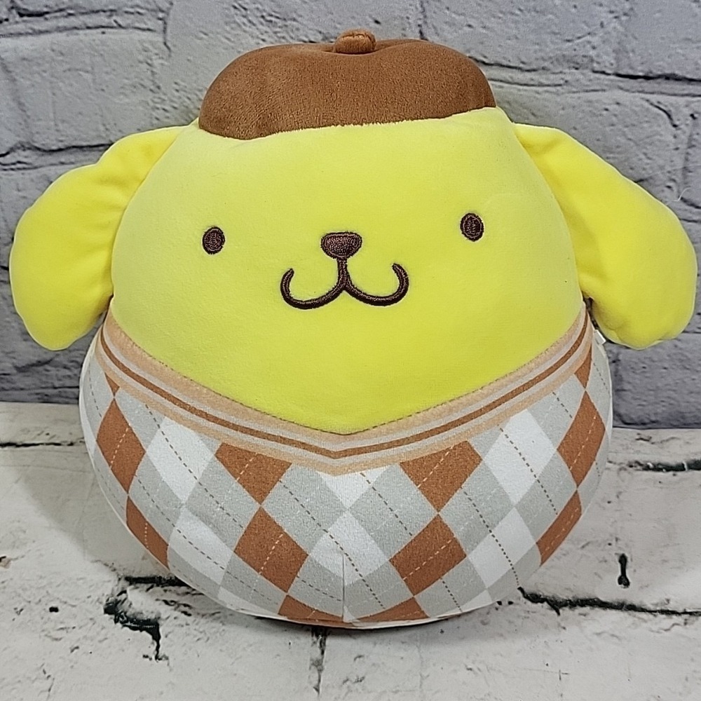 Squishmallow Kellytoy Plush Hello Kitty Sanrio 8" Pompoppurin Plaid Stuffed Toy